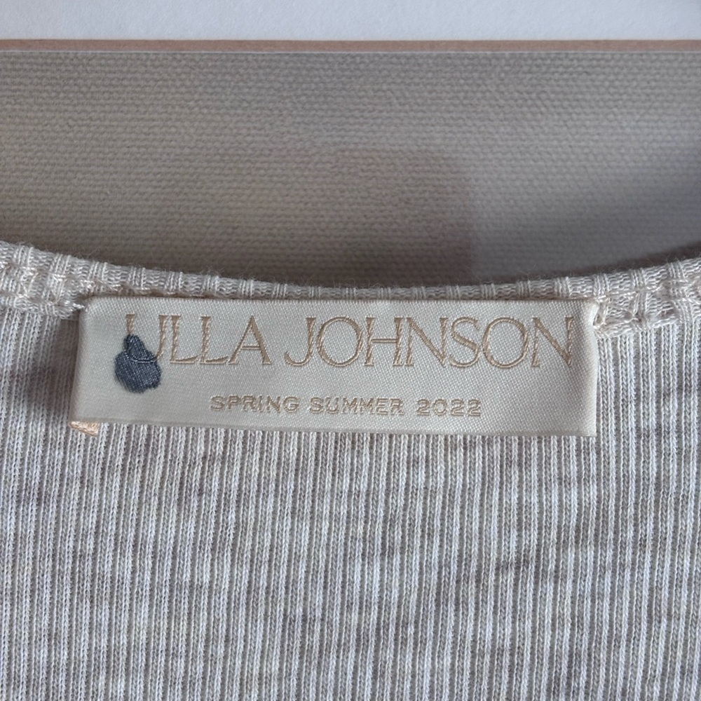 Ulla Johnson Isabella Ruffled Midi Dress in Ivory Melange Beige Size: XS - Picture 6 of 15